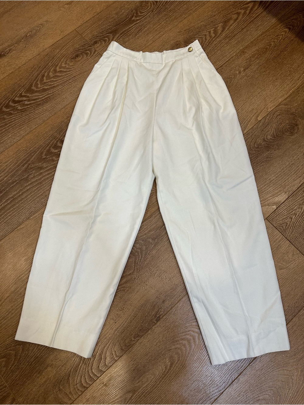 Vintage Koret Cream Pleat front Trousers 10